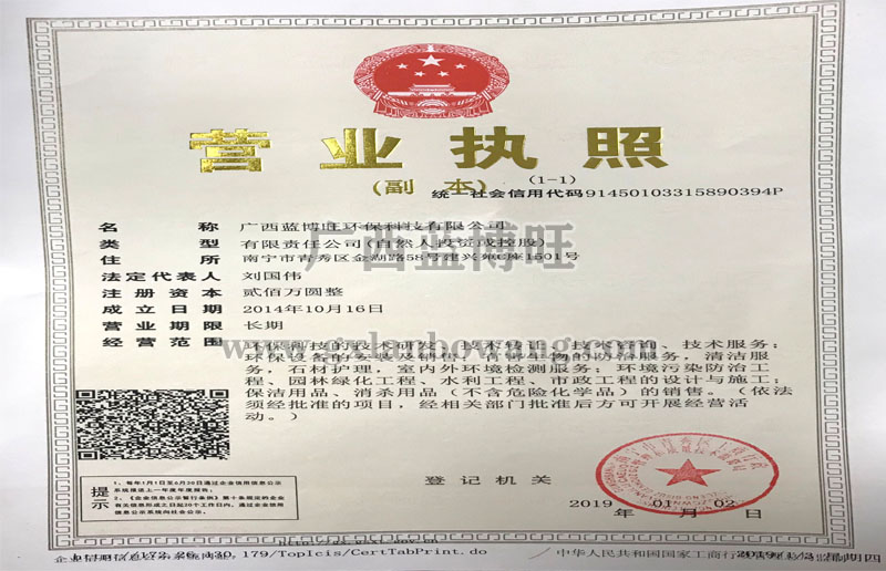 藍博旺工商執照